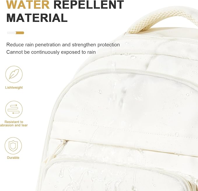 Cute Backpack for College Students Waterproof School Bag High School Backpacks for Teens Girls Boys Laptop Bookbag Casual Daypacks Backpacks for Women Men（Beige）