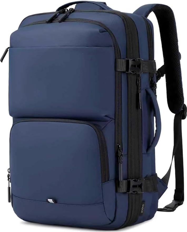 Carry On Travel Backpack, 35L-40L Expandable Extra Large Airline Approved,Lightweight Daypack for Men and Women（Blue）