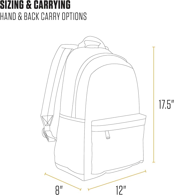 Carhartt 21L Classic Laptop Backpack, Water-Resistant Pack W/ 15" Laptop Sleeve and Organizational Compartments, Carhartt Brown