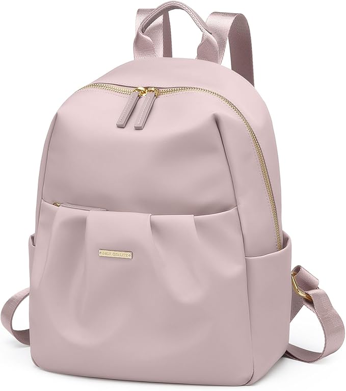 Small Backpack for Women Lightweight Mini Cute Back pack Daypack Purse fot Casual Daily Travel College Work,9.7 Inch,Greyish pink