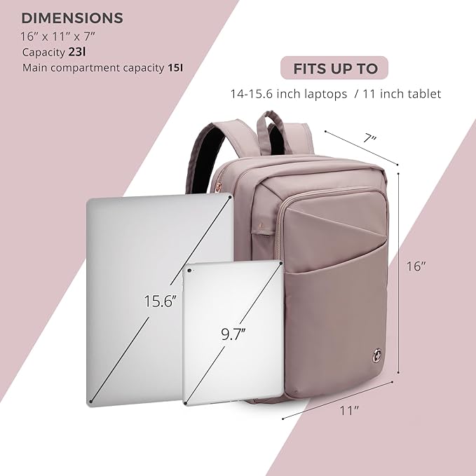 Swissdigital Design Travel Laptop Backpack for Women with Apple Find My，Business Bookbags with USB Charging Port,Cute Computer Backpacks for Work Business,Finder Color Random | SD1006F9507F-82