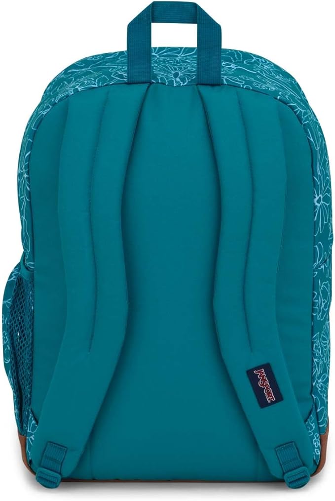 JanSport Cool Backpack with 15-inch Laptop Sleeve, Large Computer Bag Rucksack with 2 Compartments, Ergonomic Straps, Delightful Daisies Green