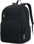 Large Backpack for Women Backpack with Lots of Pockets for Travel Work School Bookbag with Laptop Compartment for High School College Girls Mochilas Morrales para Mujer (Black, Solid)