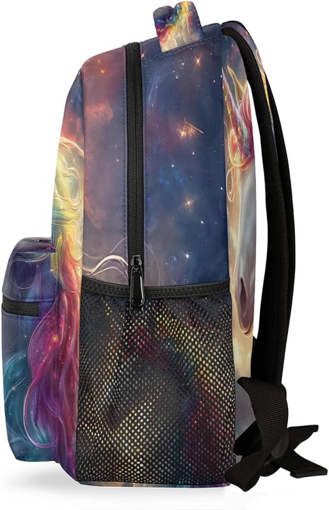 Pardick Unicorn Galaxy Cute Backpack for Kids Girls Boys Lightweight School College Students 18in Bookbag Large Capacity Computer Backpacks Laptop Rucksack Travel Gym Hiking Camping Daypack