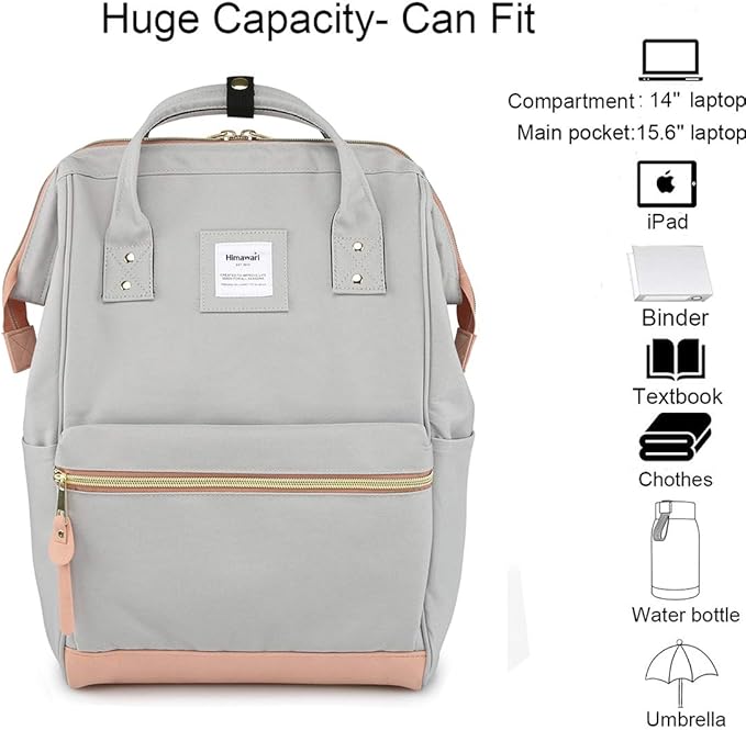 Himawari Travel School Backpack with USB Charging Port 15.6 Inch Doctor Work Bag for Women&Men College Students(XK-04#-USB L)