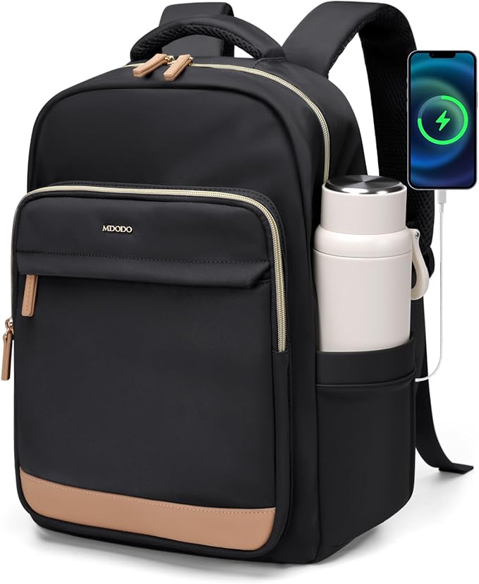 Laptop Backpack for Women,Travel Backpack with Laptop Compartment,Casual Daypack College Bookbag Computer Work Backpack, Black