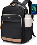 Laptop Backpack for Women,Travel Backpack with Laptop Compartment,Casual Daypack College Bookbag Computer Work Backpack, Black