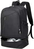 seyfocnia Large Gym Backpack for Men,Waterproof Travel Backpack With Shoe Compartment Lightweight Sports Gym Bag Casual Daypack, Black
