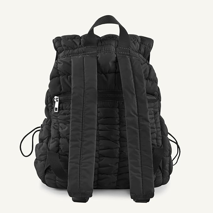 CONTAIL 18L Quilted Puffer Backpack for Women,Lightweight Puffy Hiker Pack,Black