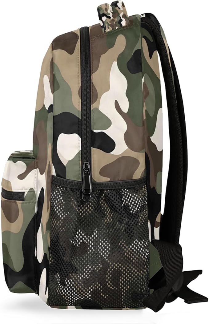 Pardick Camouflage Camo Amry Backpack for Kids Girls Boys Lightweight School College Students 18in Bookbag Large Capacity Computer Backpacks Laptop Rucksack Travel Gym Hiking Camping Daypack