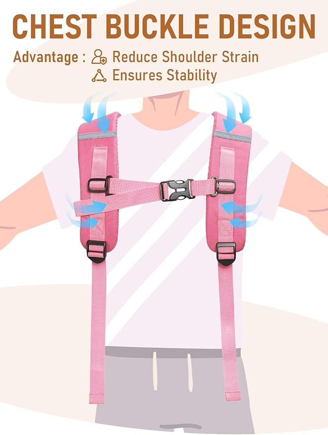 Large Clear Backpack Heavy Duty for Women Men Boys Girls, Clear Bookbag for School, 17 Inch Transparent Backpack with Accessories for Work Casual Sport, pink