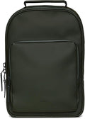 RAINS Book Daypack Large Green Laptop Backpack for Men and Women, Waterproof Black Minimalist Commuter Bag with 15”-16"
