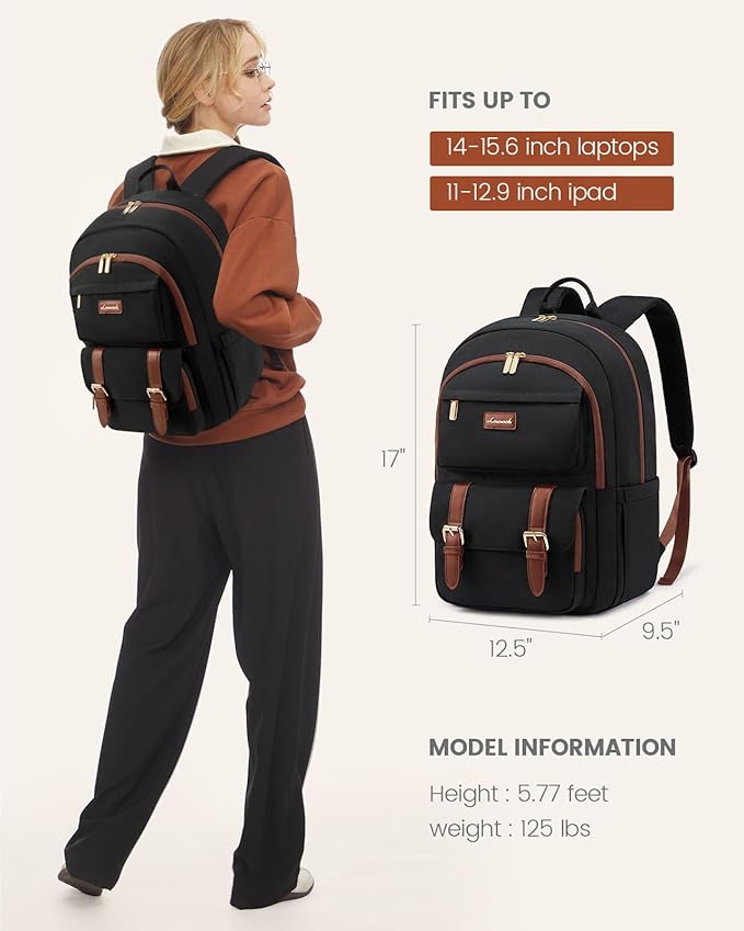 LOVEVOOK School Backpack for Women 15.6" Cute Bookbag for Girls in Highschool College Casual Daypack Backpacks Water Resistent
