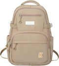 Cute Backpack Aesthetic Backpack for Girls School Casual Daypack Middle Student Travel College Backpack for Kids Large Capacity Travel(Khaki)