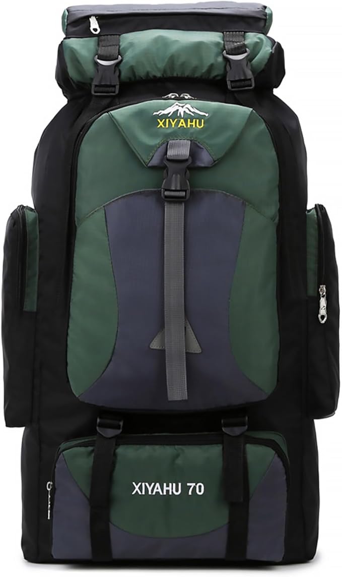 Lawaia 70L Hiking Backpack Large Camping Pack Backpacking Bag Rucking Backpacks Outdoor Trekking Travel Rucksack for Men Women-Green