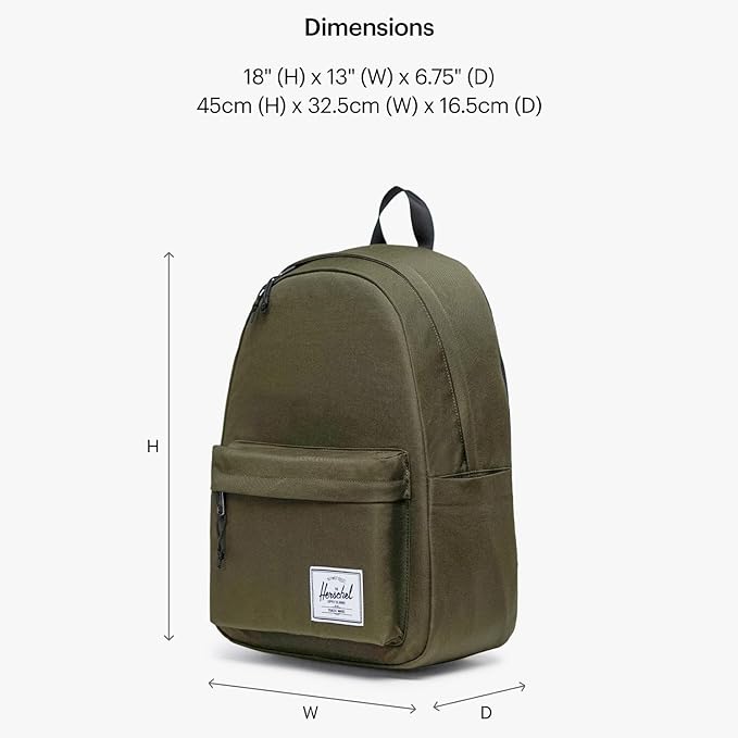 Herschel Supply Co. Unisex Herschel Classic Backpack Ivy Green, XL - 30L