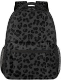 Pardick Black Leopard Cheetah Backpack for Kids Girls Boys Lightweight School College Students 18in Bookbag Large Capacity Computer Backpacks Laptop Rucksack Travel Gym Hiking Camping Daypack