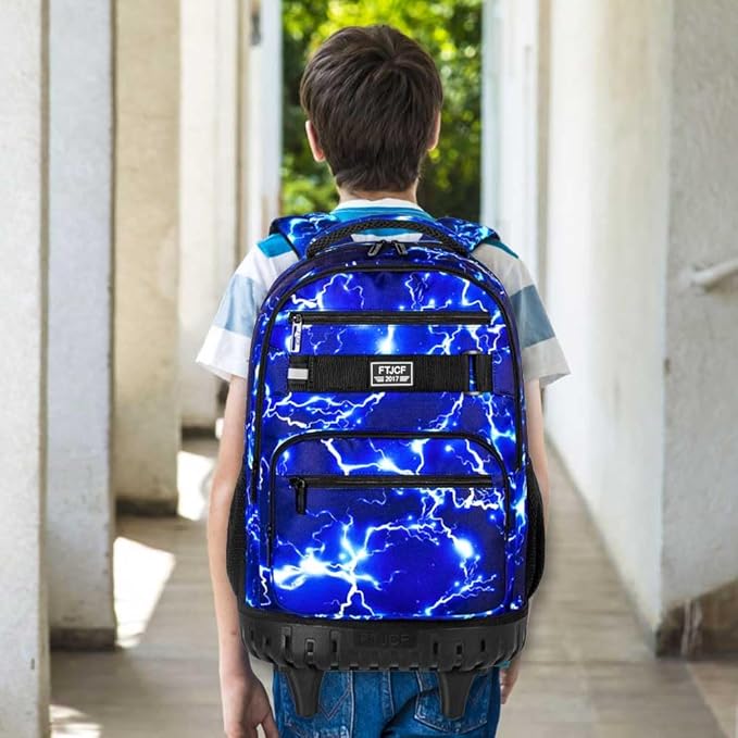 Rolling Backpack for Womens and Mens, Adults Wheeled Bookbag with Lunch Box for Girls and Boys.