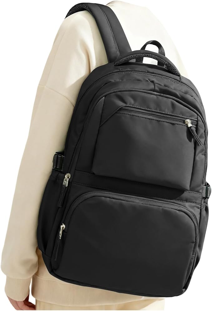 Black Backpack for Women School Backpack with Laptop Compartment Gym Bag for Men Travel Laptop Backpacks for College Students School Bag Bookbag College Backpacks for Women Men