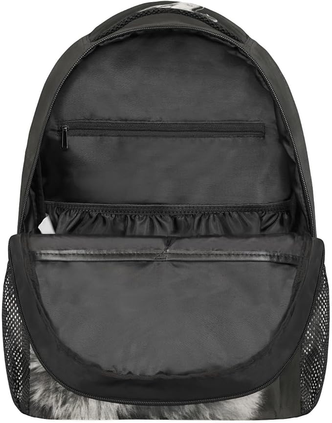 Pardick Howling Moon Wolf Backpacks for Boys Girls Kids Grey Wolf Lightweight 16 Inch School Backpack Laptop College Bookbag Travel Casual Daypack Hiking Camping Computer Rucksack Medium