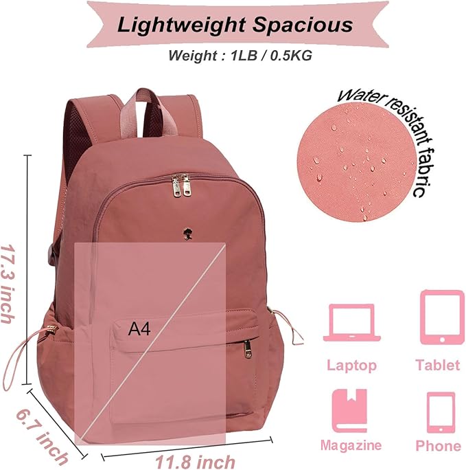 ESVAN Personalized Gifts Backpack Canvas Linen Nylon 17 inch Laptop Bag for Women Casual College