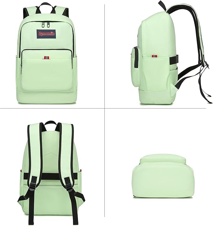 Classic Casual Backpack, Lightweight Daypack with 10 Pockets, Laptop Compartment, EVA Foam Pad (Yellowish green)