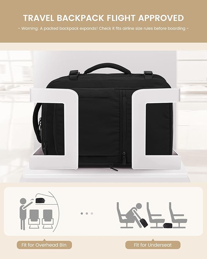 LOVEVOOK Travel Backpack for Women & Men, 60L Large Carry On Backpack Airline Approved, TSA Personal Item Weekender Bag, Laptop Backpacks with 3 Packing Cubes for Travel Essentials, Waist Belt