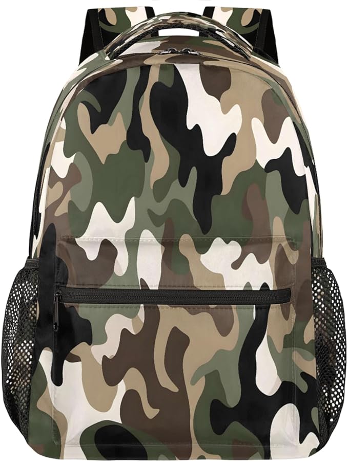 Pardick Camouflage Camo Amry Backpack for Kids Girls Boys Lightweight School College Students 18in Bookbag Large Capacity Computer Backpacks Laptop Rucksack Travel Gym Hiking Camping Daypack