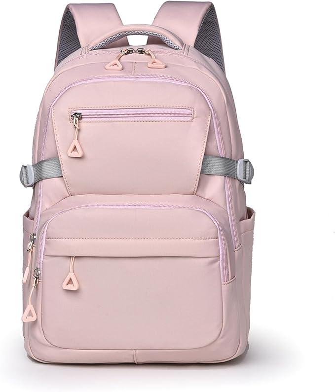 Preppy Aesthetic Large Laptop Backpack Y2K Vintage College Daypack for Travel Work Lightweight Waterproof Commute Bag (Pink)