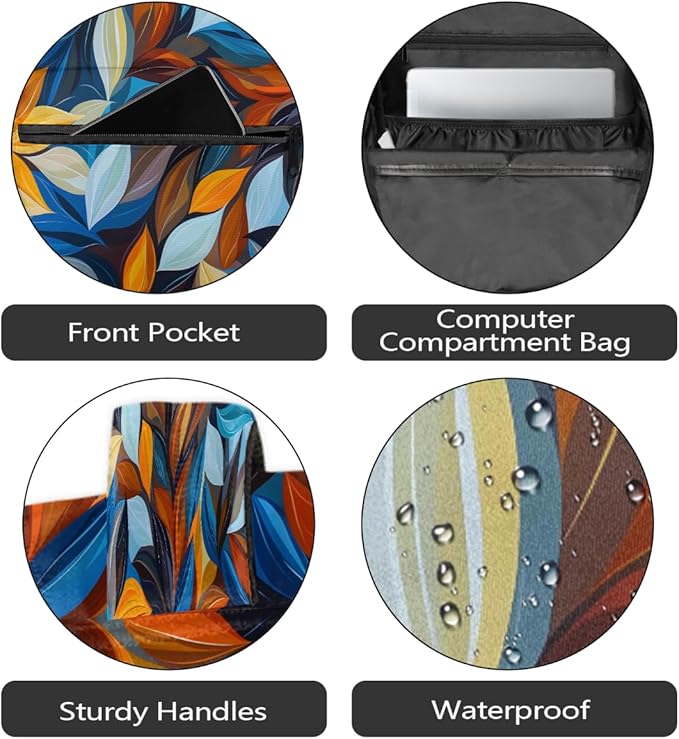 Pardick Abstract Leaves Backpack for Kids Girls Boys Lightweight School College Students 18in Bookbag Large Capacity Computer Backpacks Laptop Rucksack Travel Gym Hiking Camping Daypack