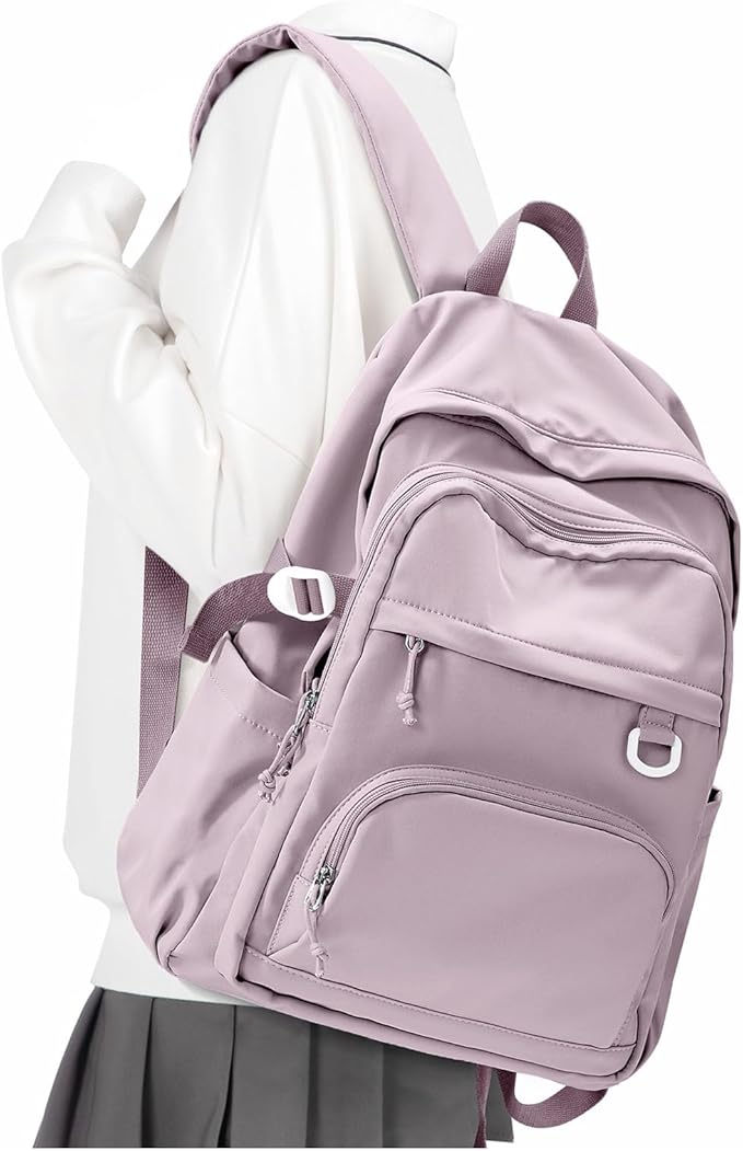 Lightweight College Backpack for Women Men Cute School Bag for Teens Girls Boys High School Backpack for Students Waterproof Casual Daypack Backpack（Purple）