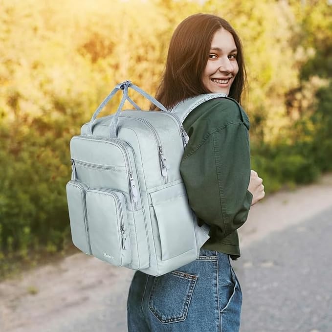 Mancro Travel Backpack for Women, Womens TSA Laptop Backpack with 15.6 Inches Laptop Compartment and Dry-Wet Pocket, Travel Daypack Weekend Backpack for Women, Blue