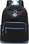 Lohol Classic Backpack for Girls Boys Teens, Lightweight Bookbag for School Travel College (Balck/Blue)