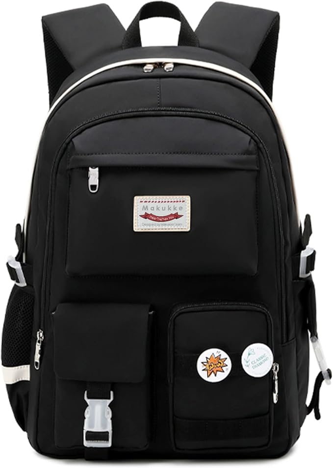 Makukke School Backpacks for Teen Girls - Laptop Backpacks 15.6 Inch College Cute Bookbag Anti Theft Women Casual Daypack,Black