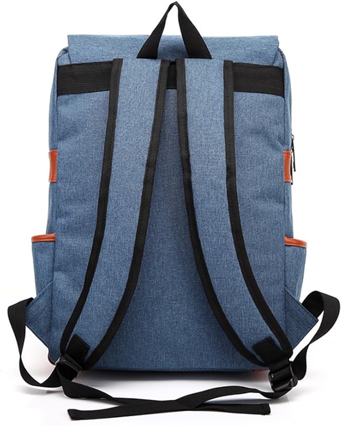 UGRACE Vintage Laptop Backpack with USB Charging Port, Elegant Water Resistant Travelling Backpack Casual Daypacks College Shoulder Bag for Men Women, Fits up to 15.6Inch Laptop in Blue
