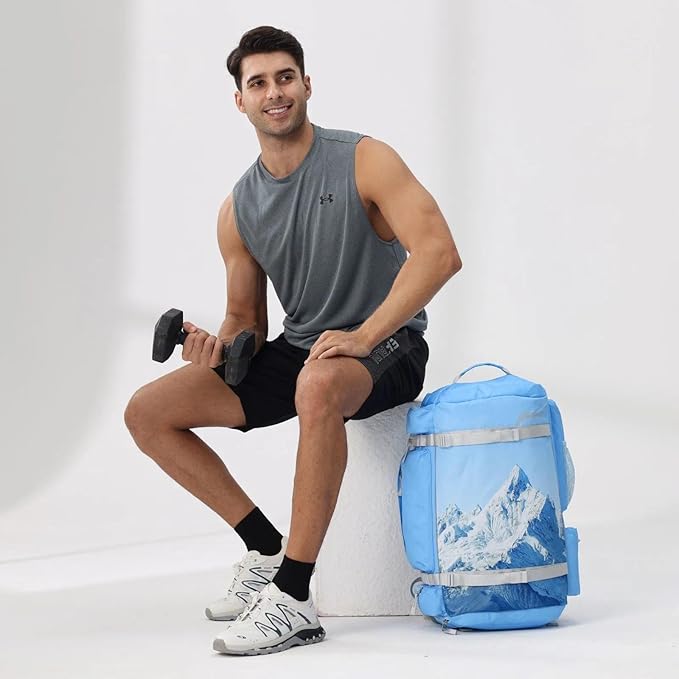 BE SMART 2 in 1 Convertible Gym Duffel Bags with Shoes Compartment - 40L Waterproof Extra Large Workout Backpack for Gym Men, Heavy Duty Sports Duffle Backpacks for Travel, Hiking, Camping, Carry On