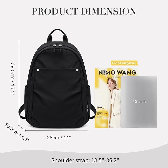 Mini Backpack for Women Fashion Small Backpack Purse Lightweight Daypack for Work Trave Daily,Black