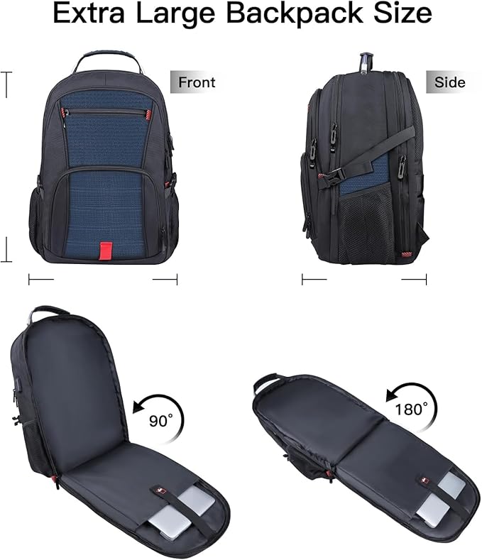 Extra Large Backpack, Travel Laptop Backpack, Sturdy TSA Water Resistant 17.3 Inch Backpacks, Anti Theft Business Computer Backpacks Gifts for Men Women, Blue