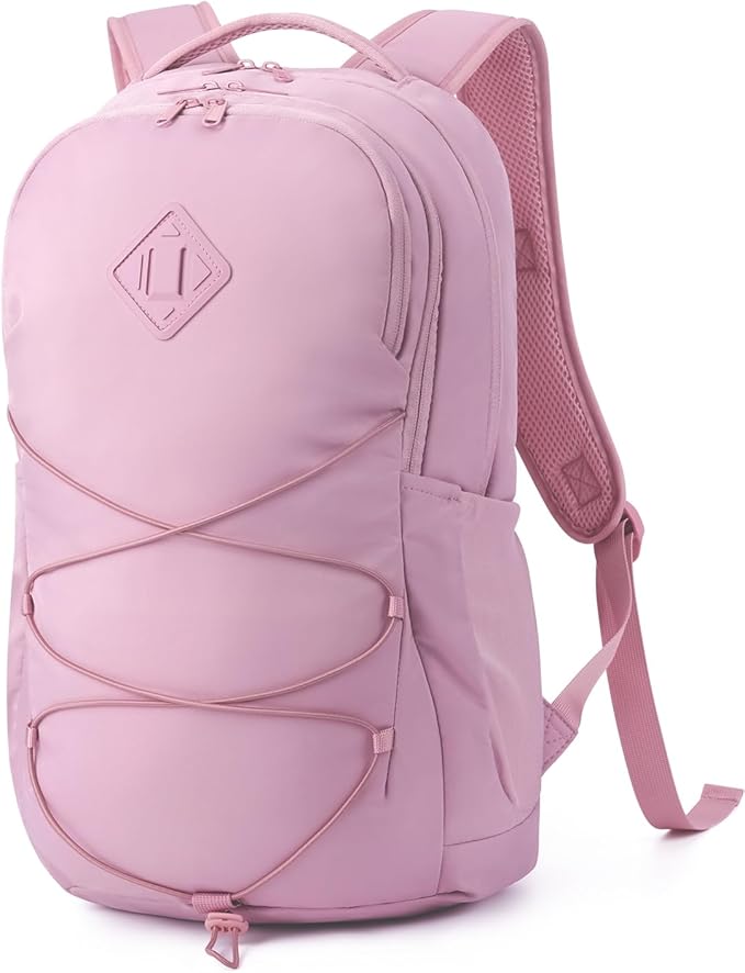 WANDF 15.6-Inch Laptop Backpack for Women, Travel Backpack Water-Resistant Lightweight College Backpack for Work Casual Business Weekender (Pink)