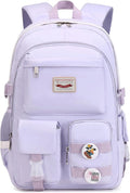 Makukke School Backpacks for Teen Girls - Laptop Backpacks 15.6 Inch College Cute Bookbag Anti Theft Women Casual Daypack,Purple Backpack