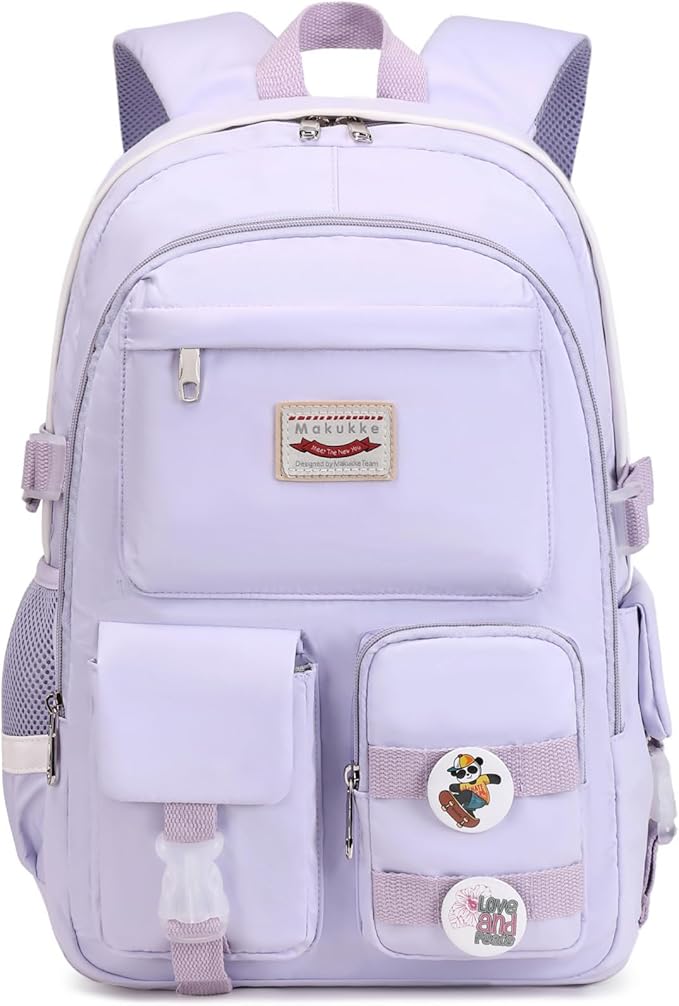 Makukke School Backpacks for Teen Girls - Laptop Backpacks 15.6 Inch College Cute Bookbag Anti Theft Women Casual Daypack,Purple Backpack