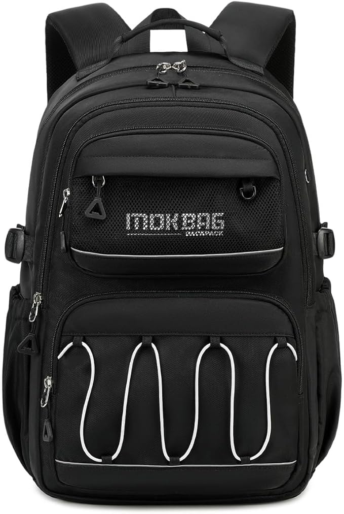 Cusangel Teen Girls Backpack for School,18in Black Travel Big Student Laptop Backpack For College,Large Capacity Bookbag Waterproof Daypack