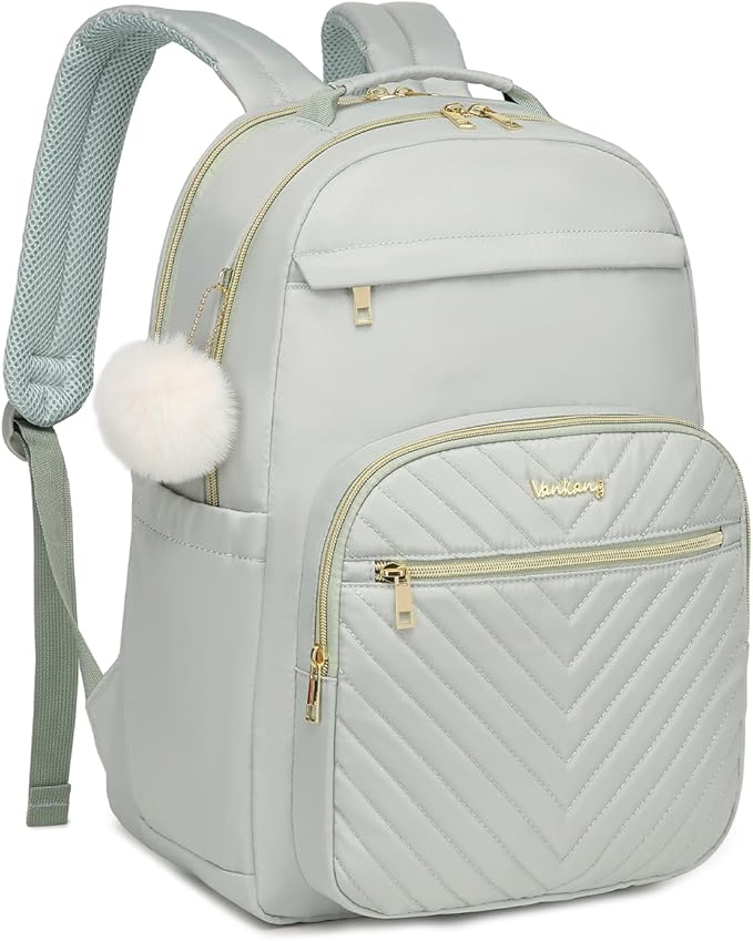 Laptop Backpack Women Bookbag, Teen Girls Backpack for Middle High School College Students, Teacher Work Bag Back Pack Travel, Green