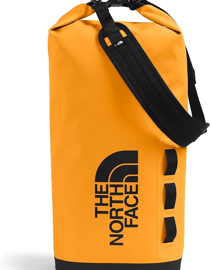 The North Face Base Camp Dry Bag - Roll-Top Waterproof Stuff Sack, Ideal for Camping Gear & Kayak Accessories, Summit Gold/TNF Black, 18 Liters