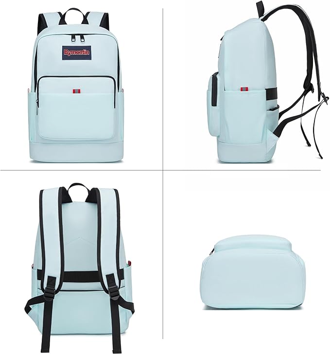 Classic Casual Backpack, Lightweight Daypack with 10 Pockets, Laptop Compartment, EVA Foam Pad (Sky blue)