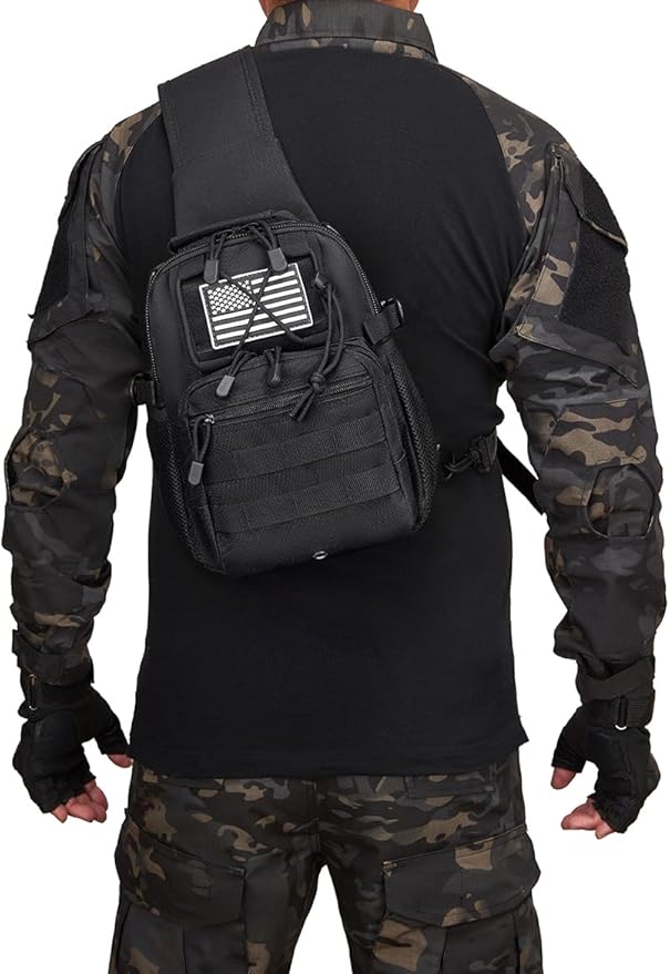 ATBP Small Tactical Holster Sling Backpack Accessories Shoulder Pouch Water Bottle & Radio Holder Crossbody Bag for Men