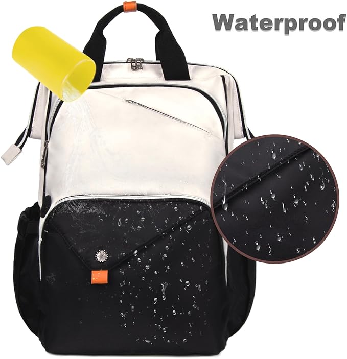 Hap Tim Laptop Backpack for Men, Women, Travel, Work, Nurse, Teacher, Khaki Black (7651-BH)
