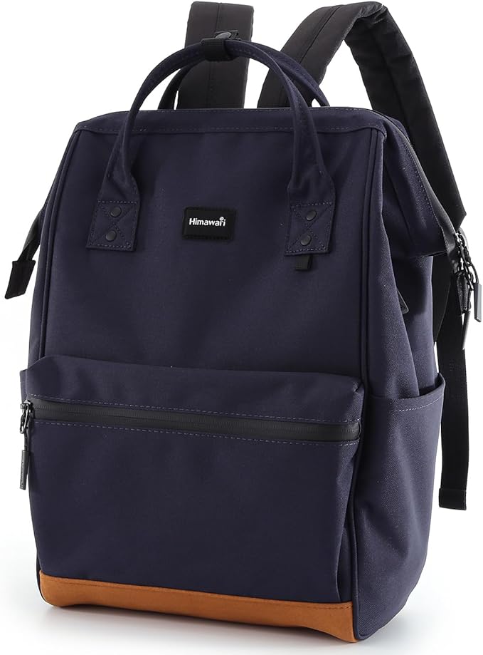 Himawari Travel School Backpack with USB Charging Port 15.6 Inch Doctor Work Bag for Women&Men College Students(124#-03#Dark Blue, Regular)