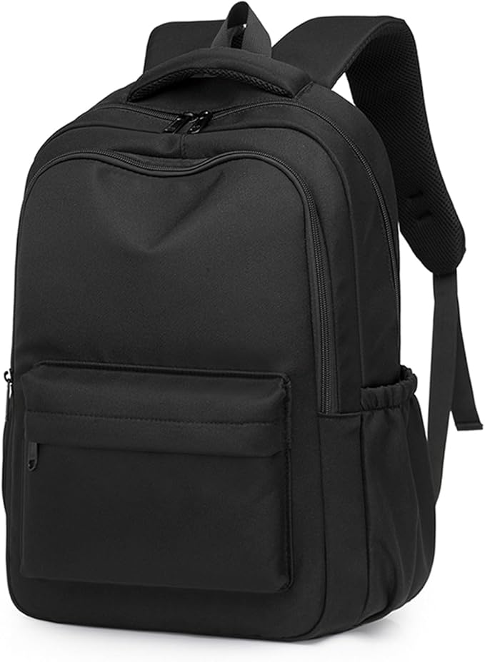 Cute College Backpack for School Aesthetic Backpack for Teen Girls Students Laptop Bag Large Capacity Bookbags Kids Travel Lightweight Backpacks for Casual Daypacks School Bag Solid Color(Black)