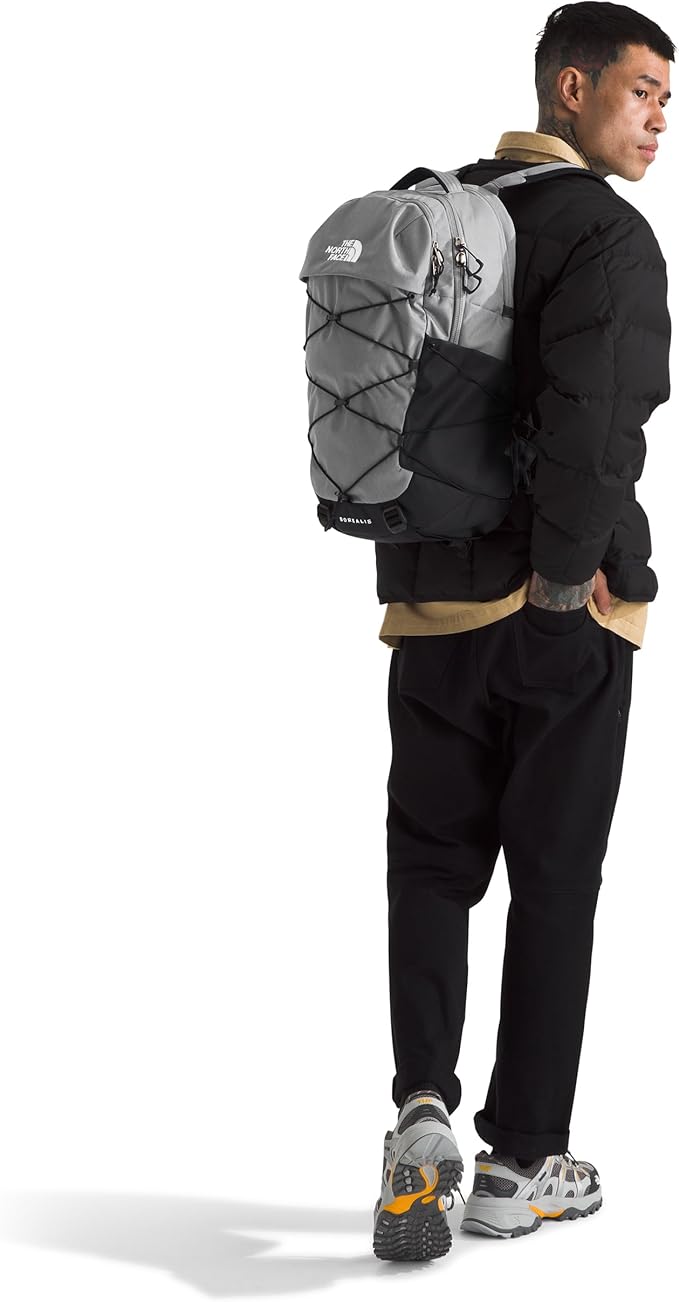 The North Face Borealis Commuter Laptop Backpack - Water Repellent, Laptop Sleeve, Large Main Compartment, Meld Grey Dark Heather/TNF Black-NPF, One Size